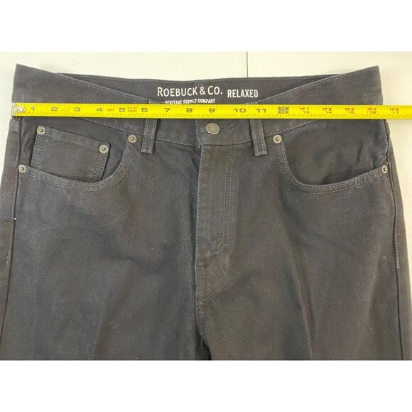 Roebuck & Co Relaxed Black Jeans Men’s 32x34 Straight Leg Cotton - Picture 8 of 13